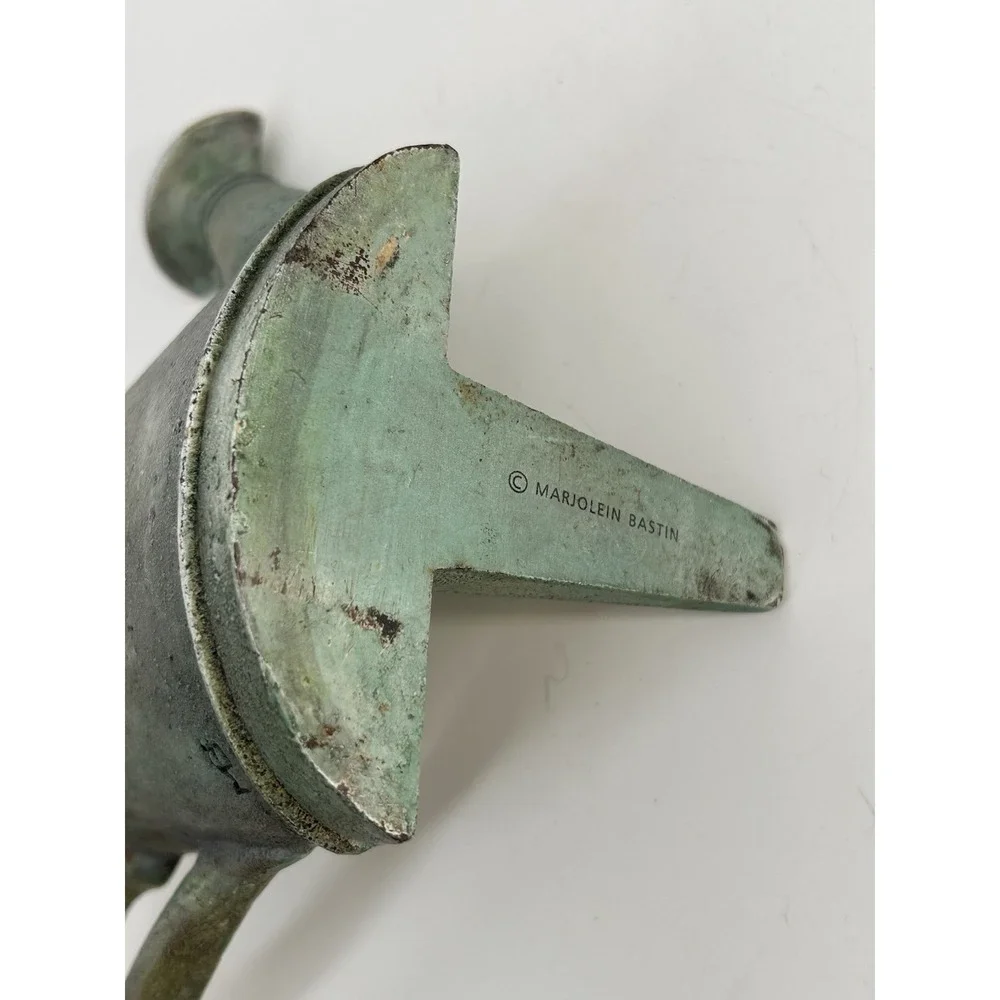 Vintage Marjolein Bastin Cast Iron Green Watering Can Doorstop 6.5
